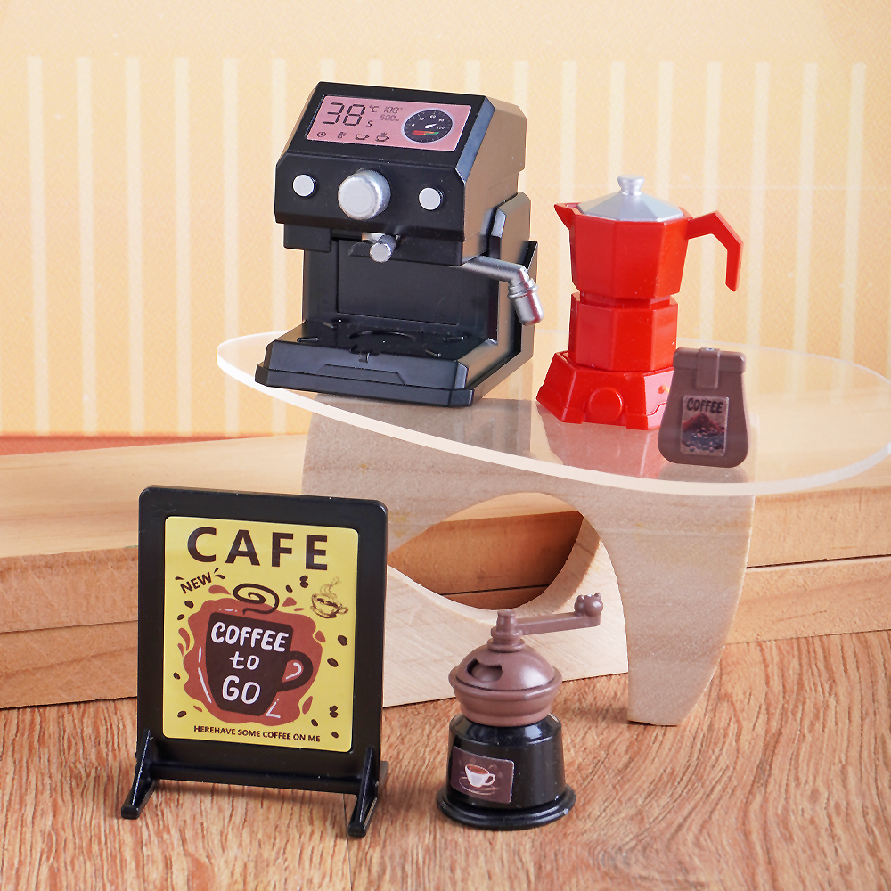 AliExpress 1:12 Scale Miniature Coffee Machine Cup Models Kitchen Utensils Baking Oven Dollhouse Furniture Play Home Kitchen Toy Gift, view 4
