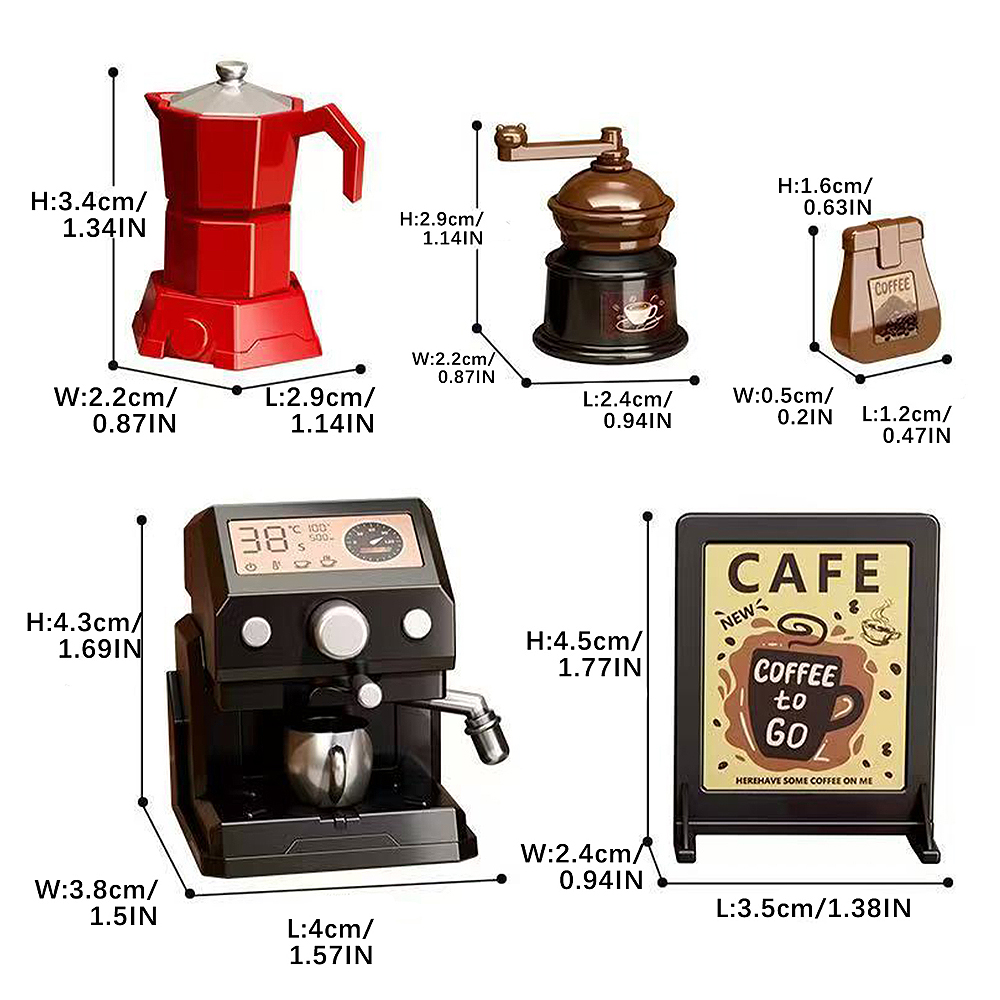 AliExpress 1:12 Scale Miniature Coffee Machine Cup Models Kitchen Utensils Baking Oven Dollhouse Furniture Play Home Kitchen Toy Gift, view 6