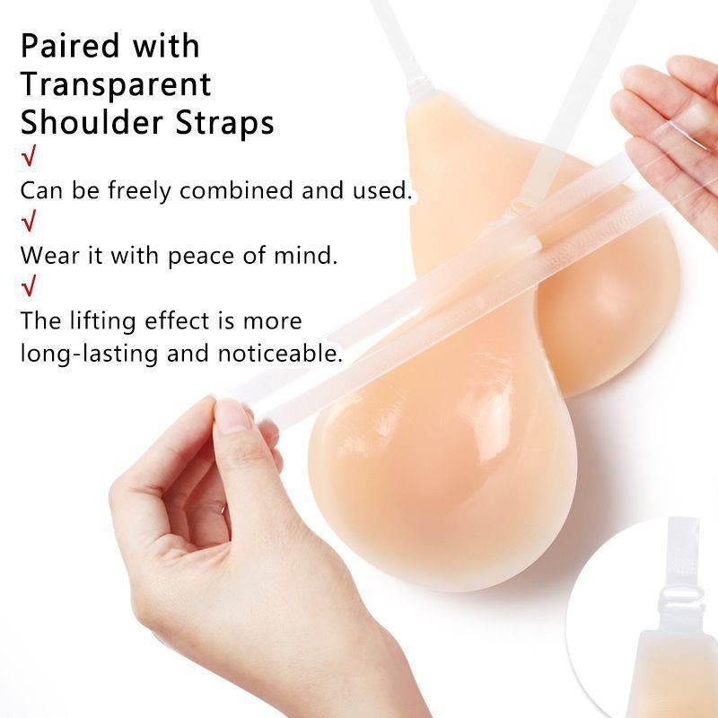 AliExpress 1/2/3 Pc Summer Silicone Invisible Bra Women With Shoulder Strap Push Up Neck-hanging Chest Petals Female Adhesive Breast Petals, view 4