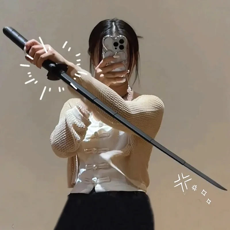 AliExpress 1/2/3PCS 3D Printed Gravity Straight Out Telescopic Samurai Stress Relief Toy Stretchable Cos Props Creative Folding Katana Gift