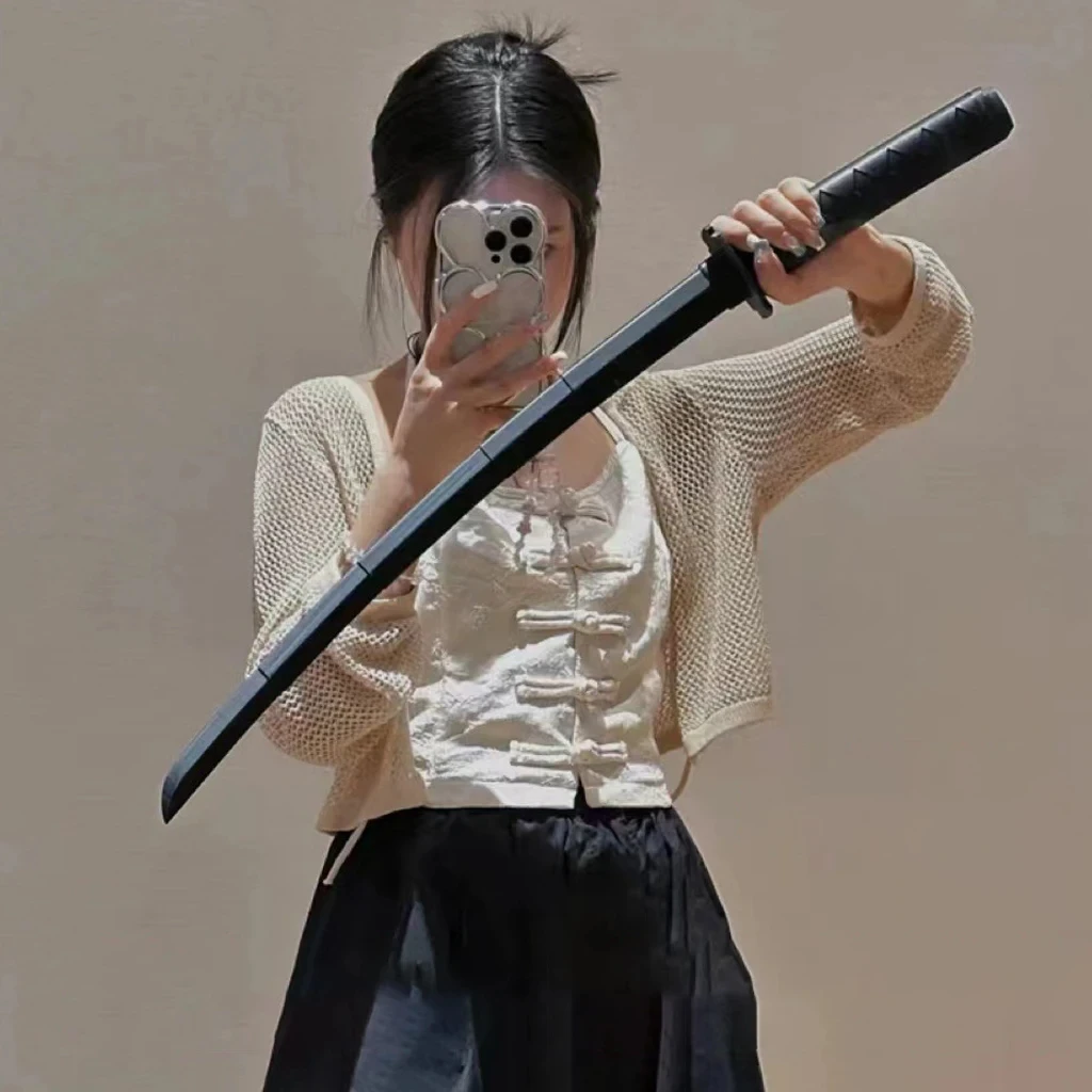 AliExpress 1/2/3PCS 3D Printed Gravity Straight Out Telescopic Samurai Stress Relief Toy Stretchable Cos Props Creative Folding Katana Gift, view 3