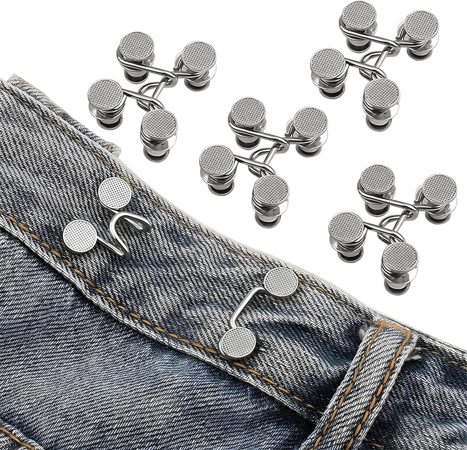 AliExpress 1/2/4 Pairs Jeans Button Tightener,Pant Waist Tightener, Button Pins for Jeans, Button for Jeans to Make Smaller Waist Tightener