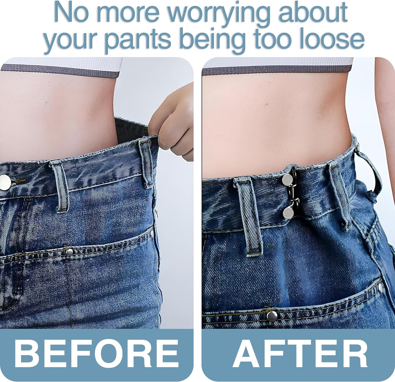 AliExpress 1/2/4 Pairs Jeans Button Tightener,Pant Waist Tightener, Button Pins for Jeans, Button for Jeans to Make Smaller Waist Tightener, view 3