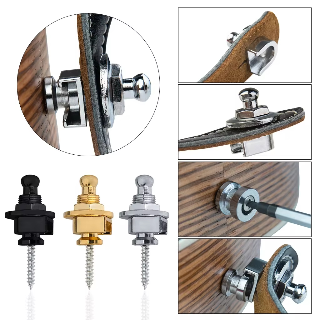 AliExpress 1/2/4Guitar Bass Strap Lock Skidproof StrapLock Locking Pegs Pins,Guitar Strap Buttons Pins Metal End Guitar Accessories(M-size)