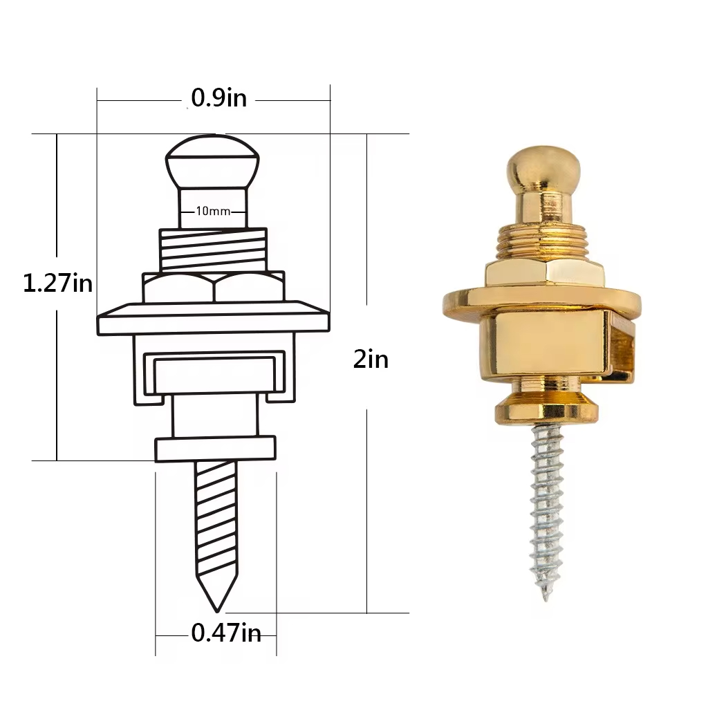 AliExpress 1/2/4Guitar Bass Strap Lock Skidproof StrapLock Locking Pegs Pins,Guitar Strap Buttons Pins Metal End Guitar Accessories(M-size), view 2