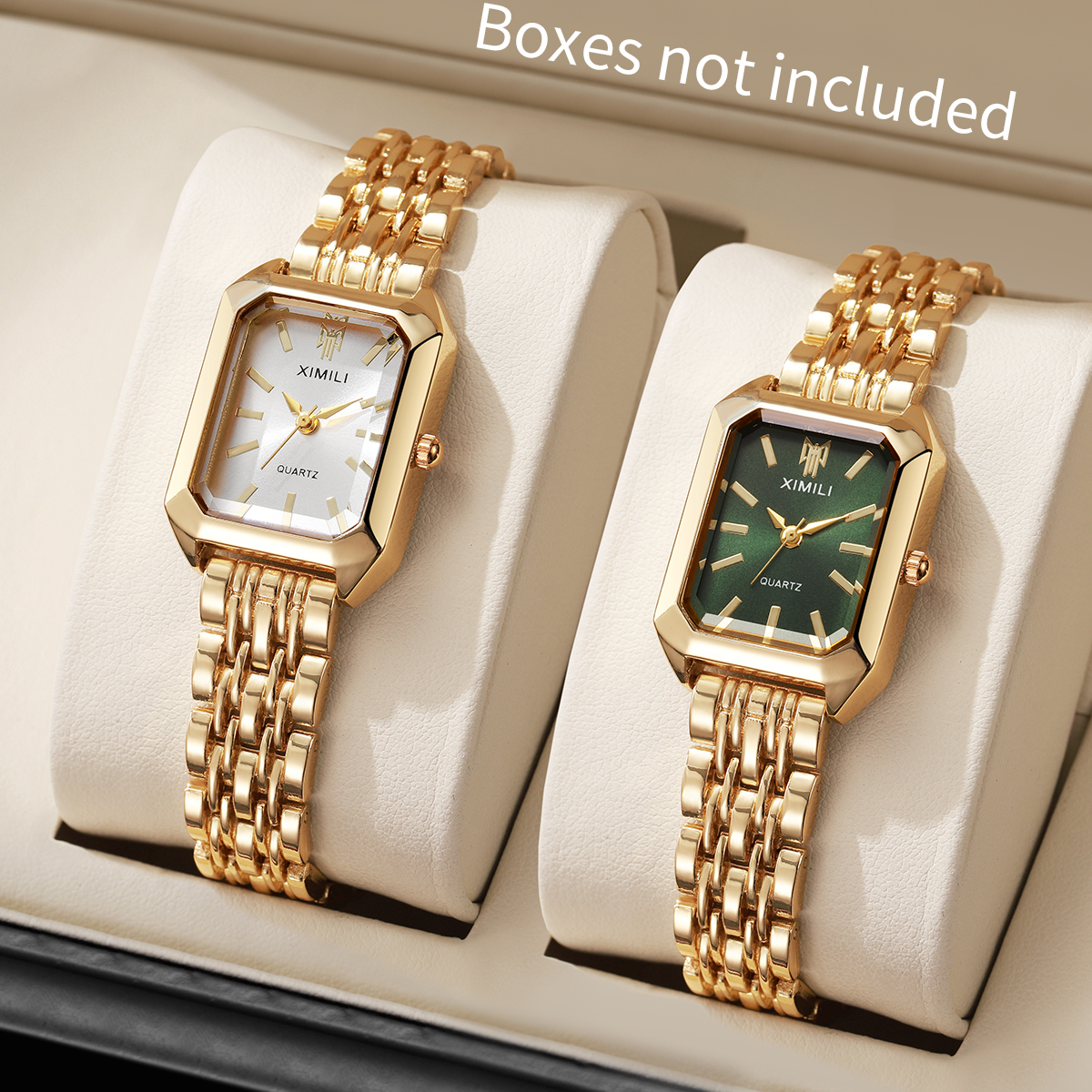 AliExpress Women's Rectangle-Dial Stainless Steel Quartz Watch, view 2