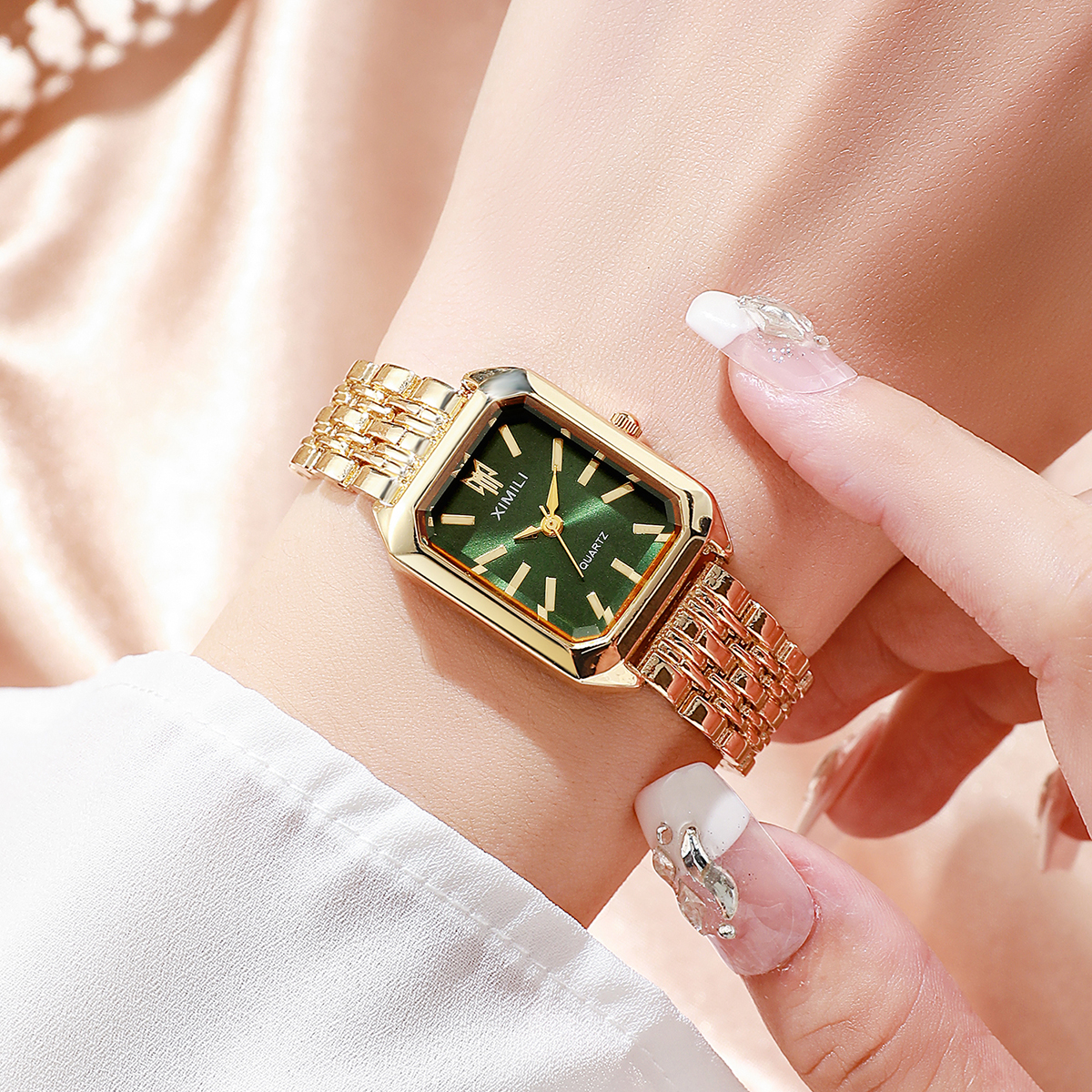 AliExpress Women's Rectangle-Dial Stainless Steel Quartz Watch, view 6