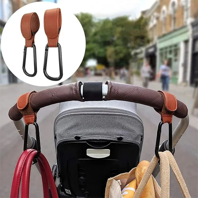 AliExpress Adjustable PU Leather Stroller Hooks (1, 2 or 4), view 2