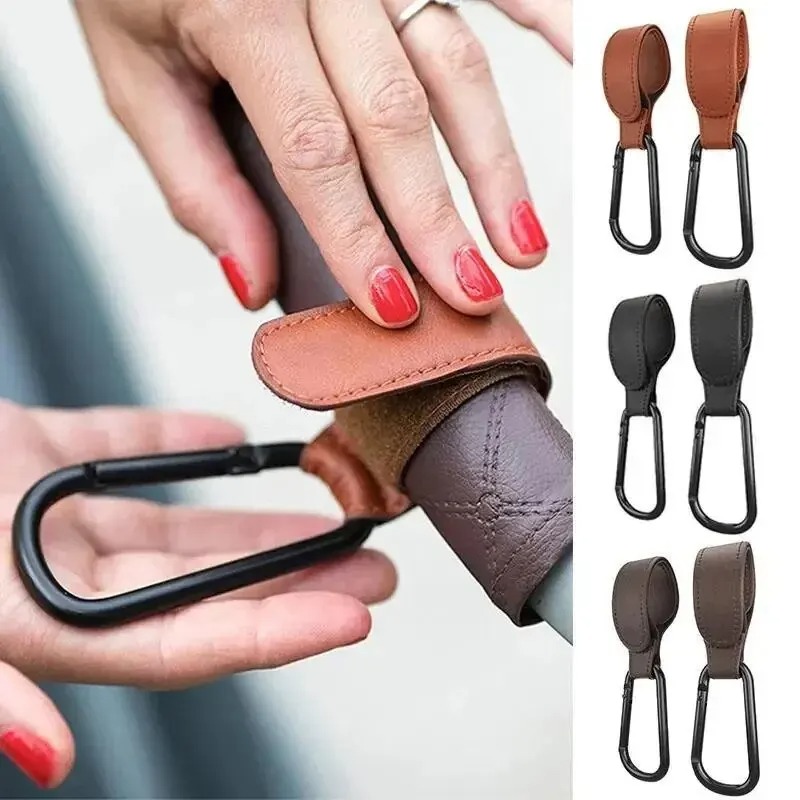 AliExpress Adjustable PU Leather Stroller Hooks (1, 2 or 4), view 4