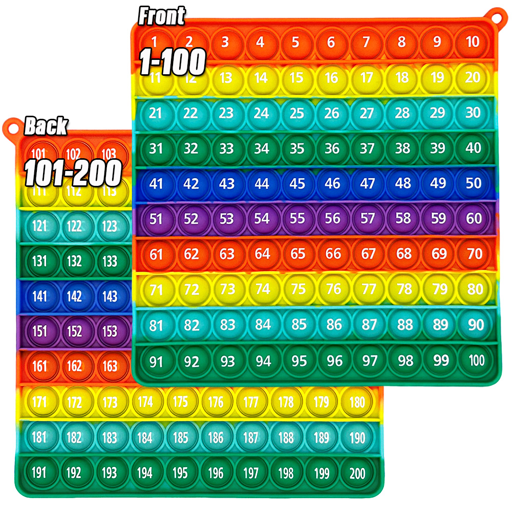 AliExpress 1-200 Numbers Counting Math Fidget Toys, Rainbow Silicone Push Bubble Educational Math Games Toys for Preschool Kids