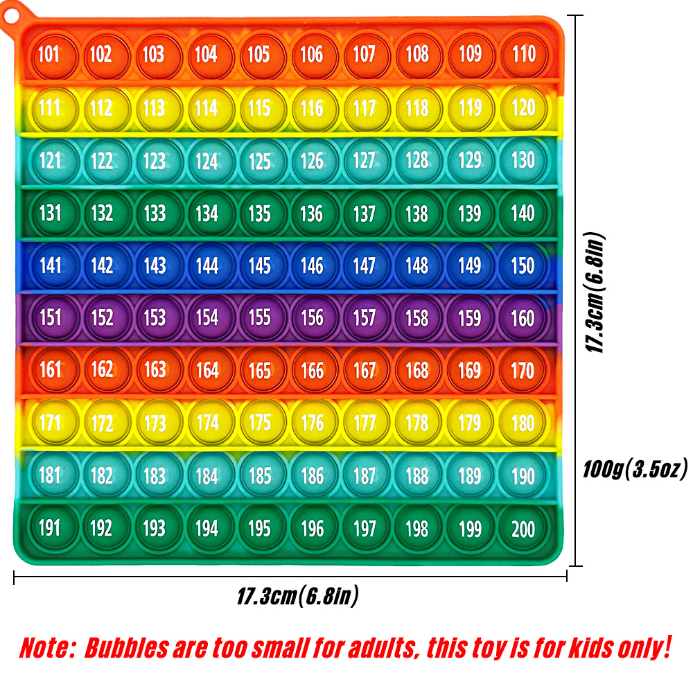 AliExpress 1-200 Numbers Counting Math Fidget Toys, Rainbow Silicone Push Bubble Educational Math Games Toys for Preschool Kids, view 2