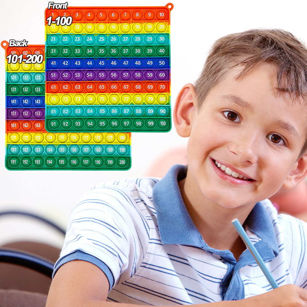AliExpress 1-200 Numbers Counting Math Fidget Toys, Rainbow Silicone Push Bubble Educational Math Games Toys for Preschool Kids, view 4