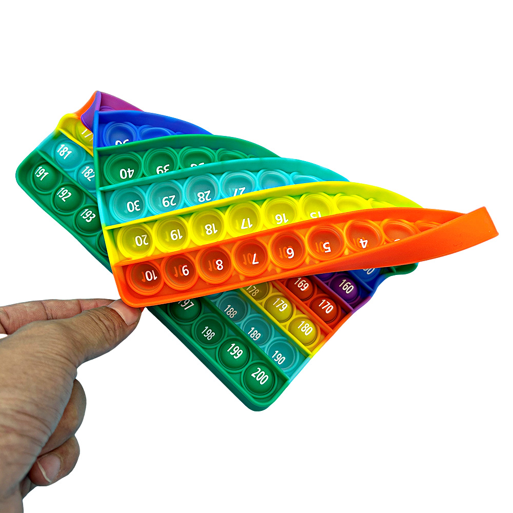 AliExpress 1-200 Numbers Counting Math Fidget Toys, Rainbow Silicone Push Bubble Educational Math Games Toys for Preschool Kids, view 5