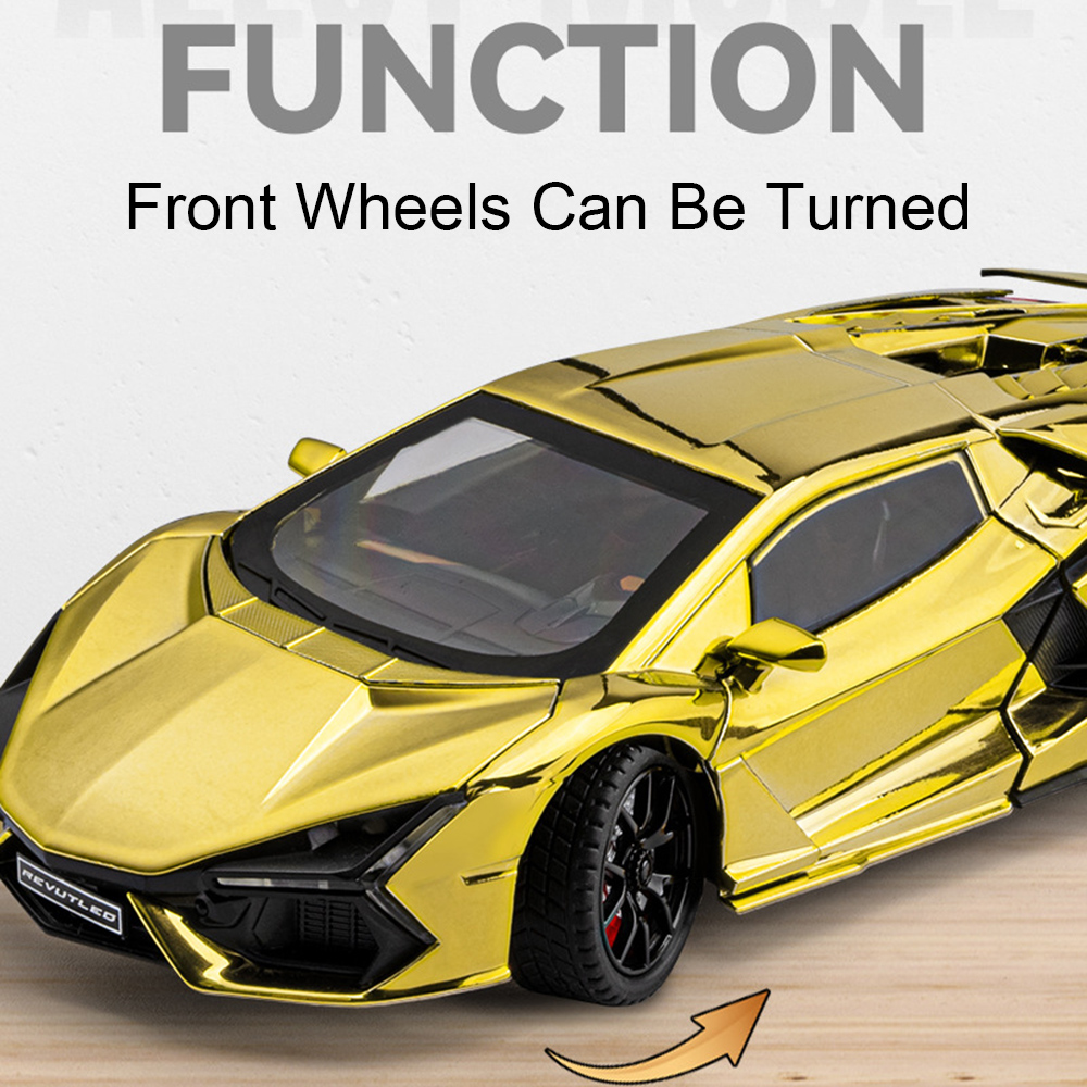 AliExpress 1:24 Scale REVUELTO Miniature Model Toy Sports Cars Alloy Diecast Supercars Sound Light Doors Opened Pull Back for Kids Gifts, view 6