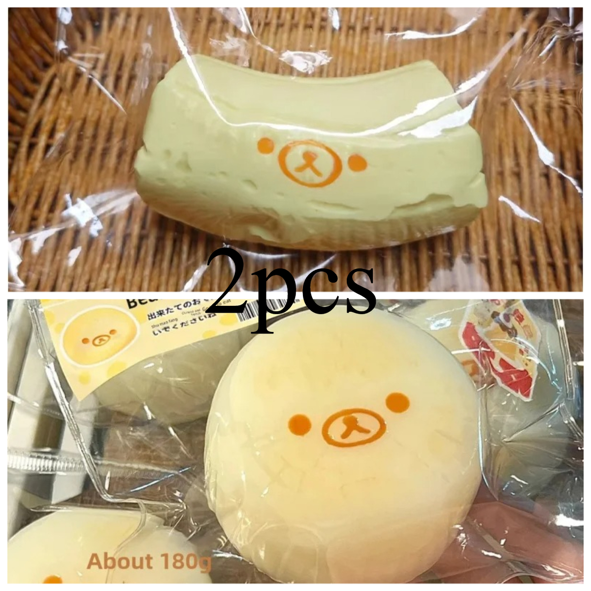 AliExpress 1-2Pc Handmade Squishy with Butter Texture - Banana Carrot Bear Shaped to Relieve Stress - Food Grade Silicone S, view 2