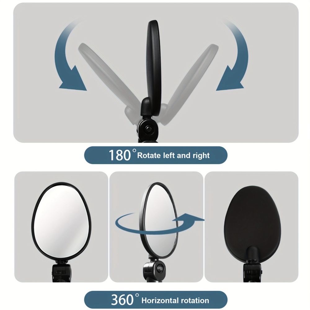 AliExpress 1/2PCS Bicycle Rearview Mirror 360 Degree Adjustable Rotatable Universal Cycling Handlebar Rear View Mirrors for MTB Road Bike, view 4
