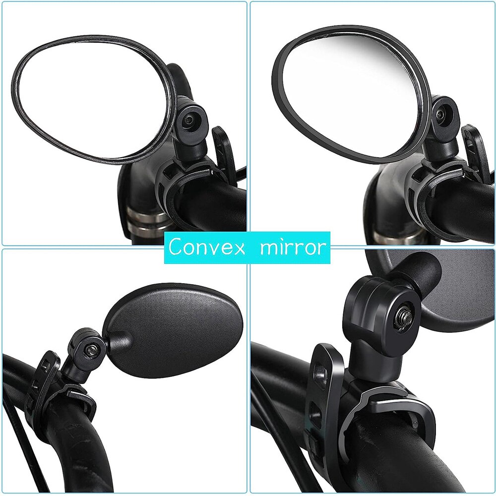 AliExpress 1/2pcs Bike Rearview Mirror 360° Adjustable Rotatable Handlebar Convex Mirror Safe Wide Angle For Bicycle Cycling Outdoor Sports, view 3