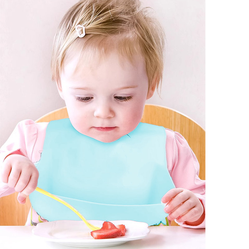 AliExpress 1/2pcs Food Grade Silicone Baby Eating Bibs Easy to Clean Baby Bibs Drool Towels Waterproof Children Silicone Drool Bibs, view 2