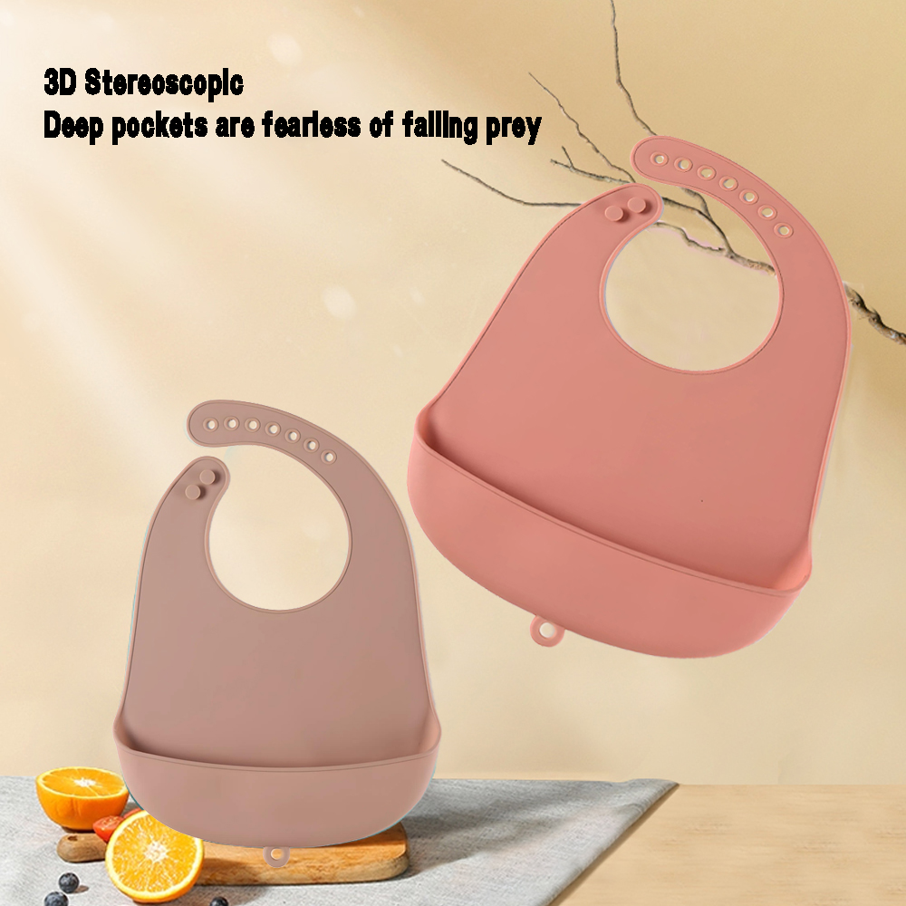 AliExpress 1/2pcs Food Grade Silicone Baby Eating Bibs Easy to Clean Baby Bibs Drool Towels Waterproof Children Silicone Drool Bibs, view 5