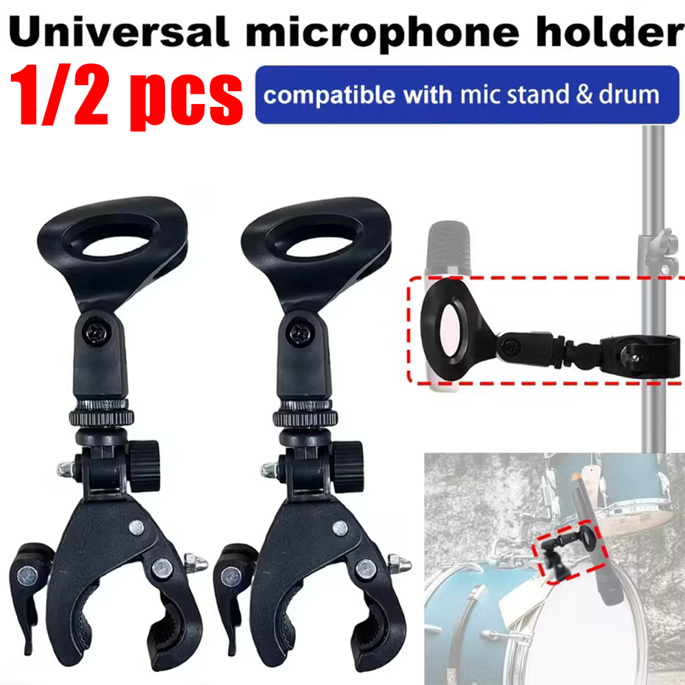 AliExpress 1/2pcs Microphone Crab Clamp Mount for Mic Stand&Drum Rim, Adjustment 5/8 to 3/8 Thread Mic Clip, Drum Mic Clip Holder