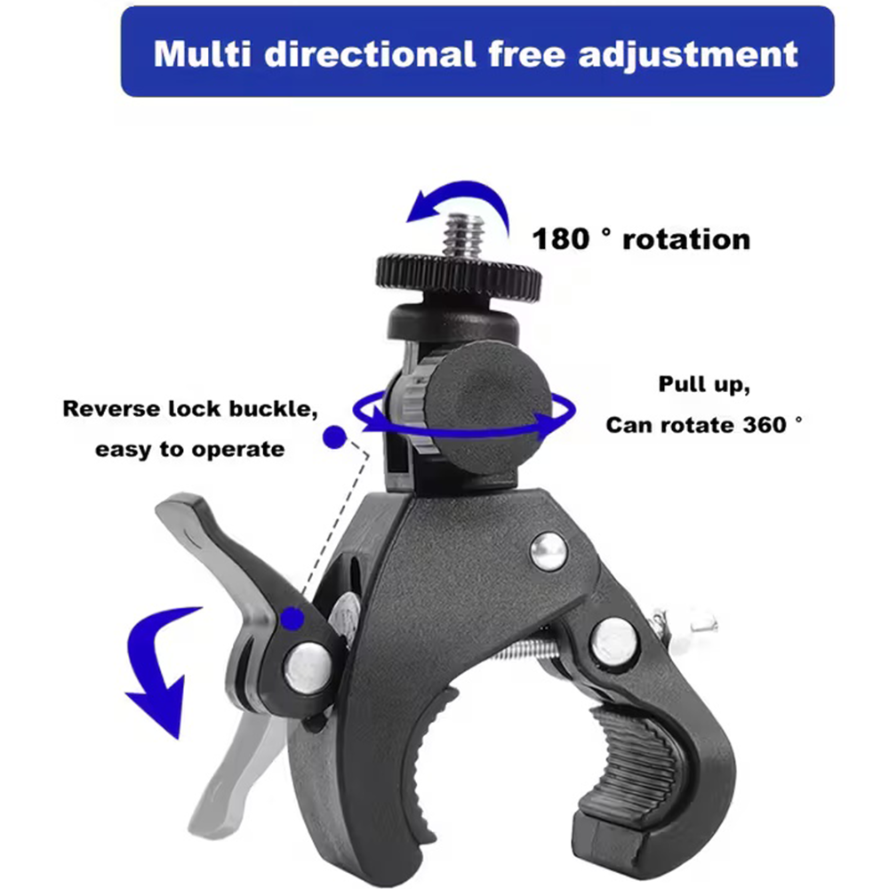 AliExpress 1/2pcs Microphone Crab Clamp Mount for Mic Stand&Drum Rim, Adjustment 5/8 to 3/8 Thread Mic Clip, Drum Mic Clip Holder, view 5