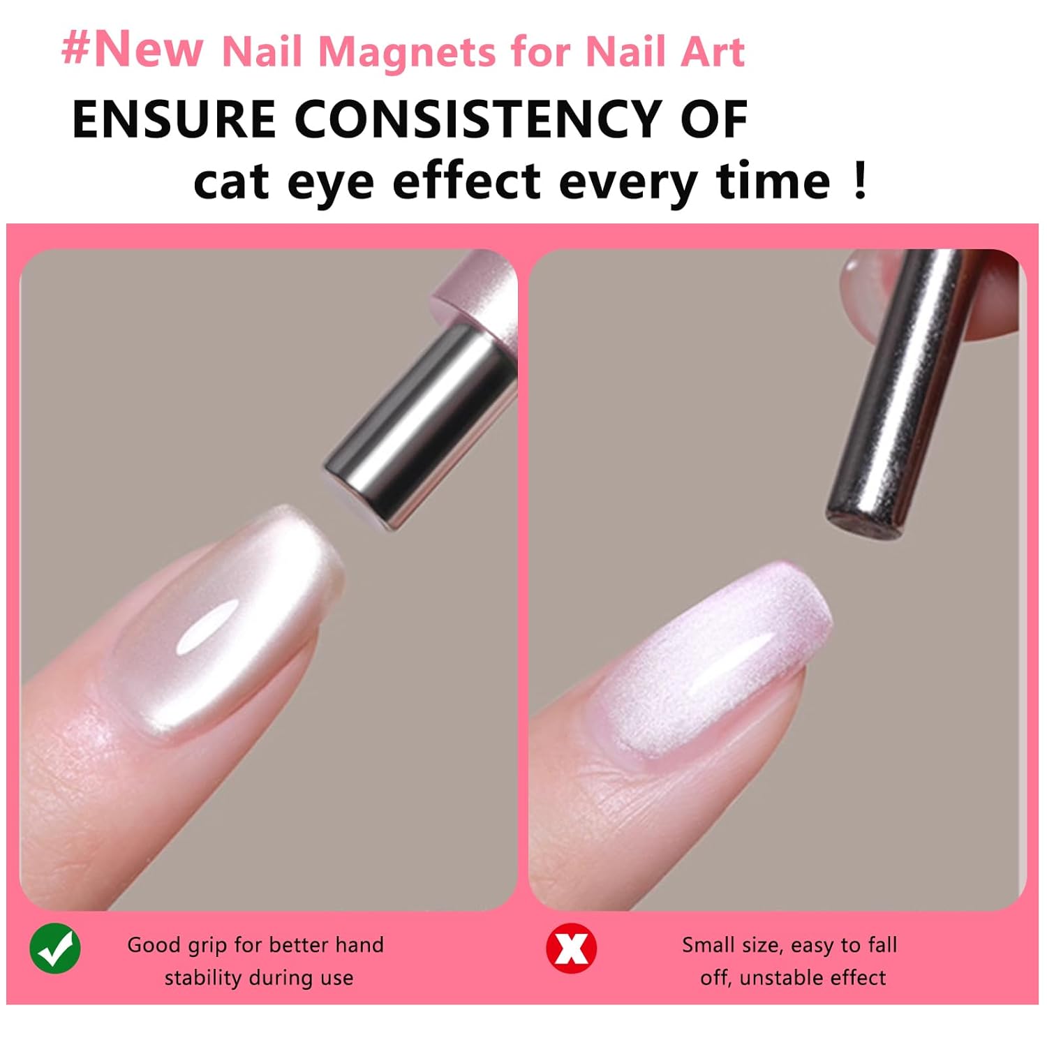 AliExpress 1/2Pcs Nail Cat Eye Magnetic Ball With Nail Magnetic Stick Tool Set Double-head Strong Magnet Pen 3D Cat Eye Gel Nail Supplies, view 5