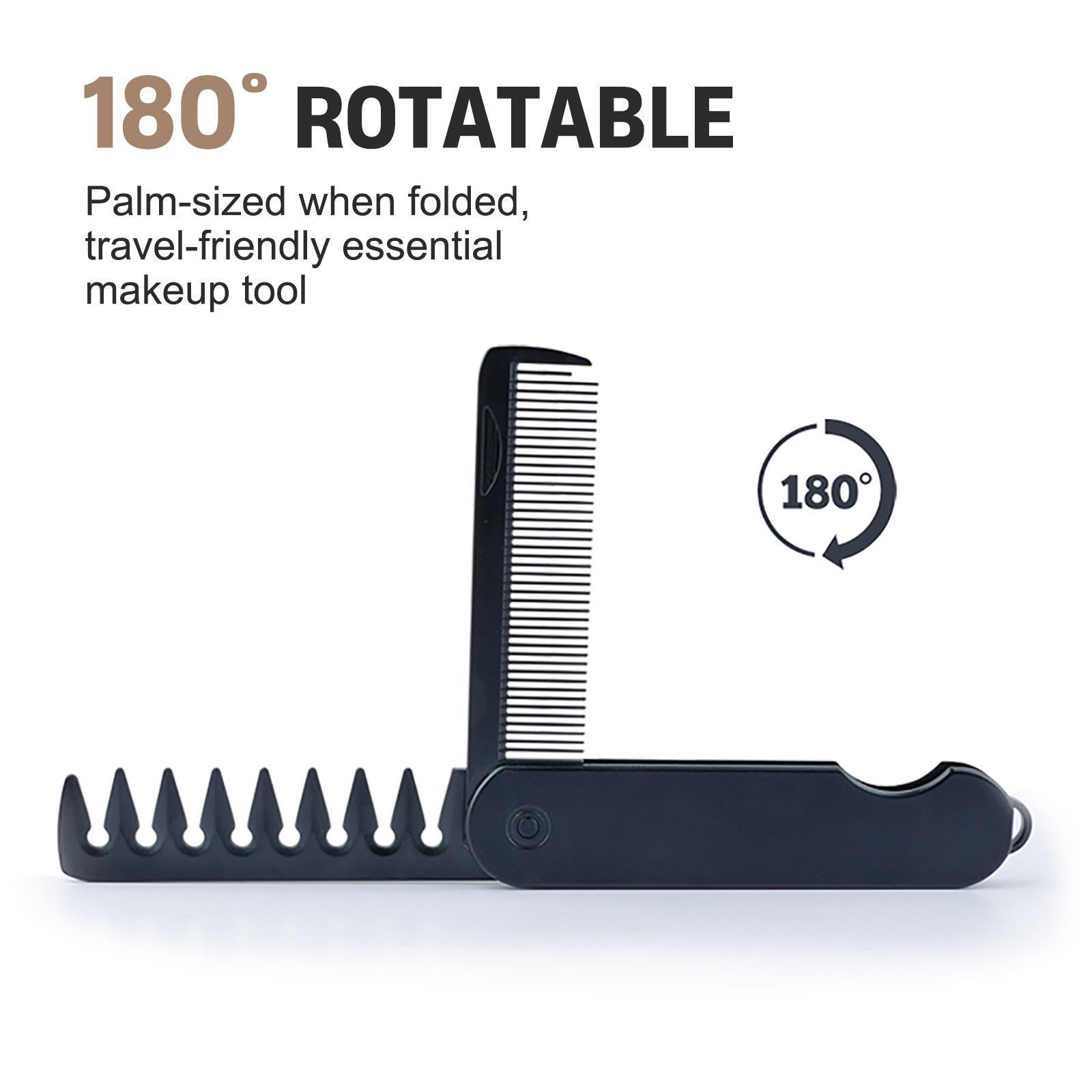 AliExpress 1/2PCS New Pocket Folding Comb 2 IN 1 Plastic Beard Combing Wide Tooth Oil Head Comb Barber Hair Clipper Combs Hair Styling Tool, view 4