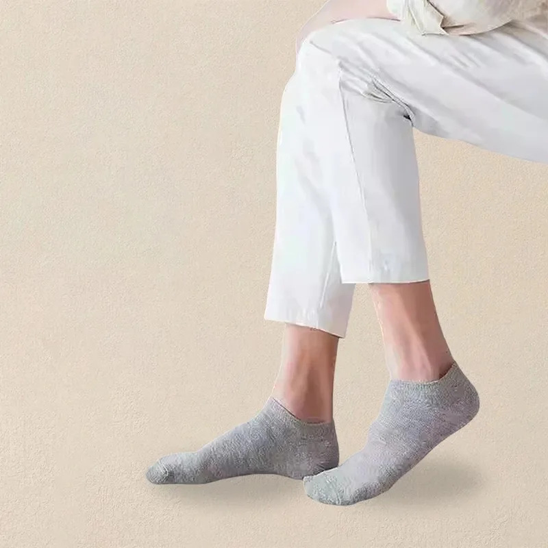 AliExpress 1/3/5/6pairs Men Women Socks Black White Grey Comfortable Breathable Ankle Socks Spring Summer 2024 Short Socks Low Cut Thin, view 2