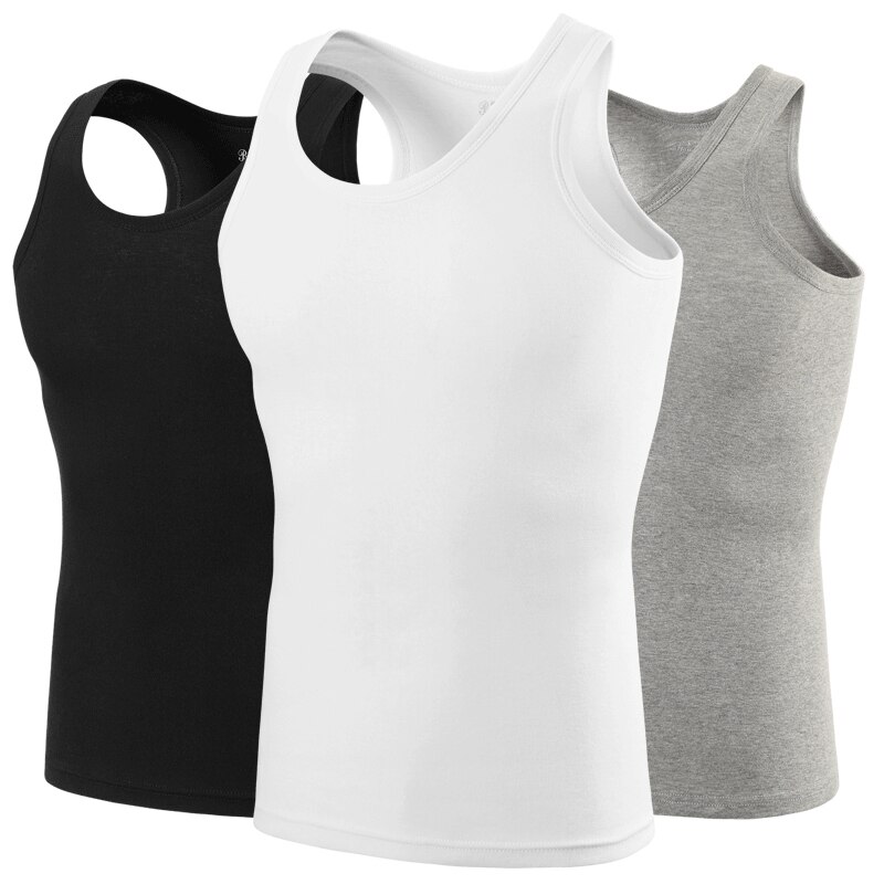 AliExpress 1/3/5 Piece Men's Cotton Sports Skinny Vest Teenagers Leisure Joker Sleeveless T Men's Fitness Training Simple Top, view 5