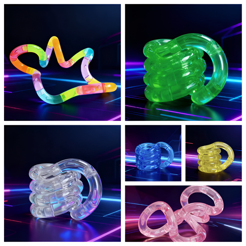 AliExpress 1/3/5pcs Deformable Rope Crystal Twist Rope Pressure Stress Relief Toys Rrainbow Color Deformation Rope Knot Anti Stress Toys