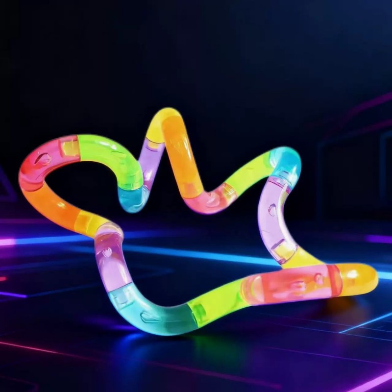 AliExpress 1/3/5pcs Deformable Rope Crystal Twist Rope Pressure Stress Relief Toys Rrainbow Color Deformation Rope Knot Anti Stress Toys, view 2