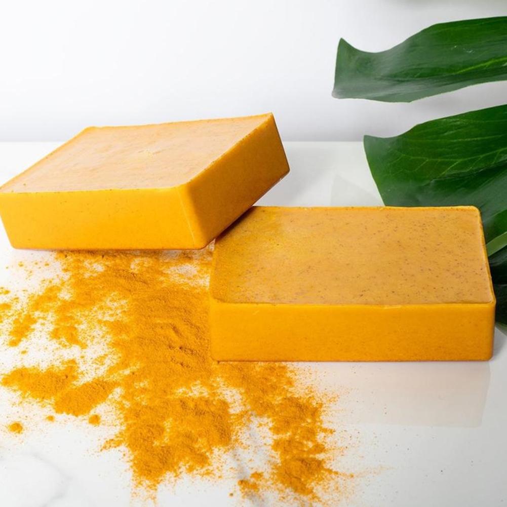 AliExpress 1/3/5Pcs Turmeric Kojic Acid Handmade Soap Scrub for Exfoliation, Moisturizing, Deep Cleansing, Spot Removal, Acne Removal, view 3