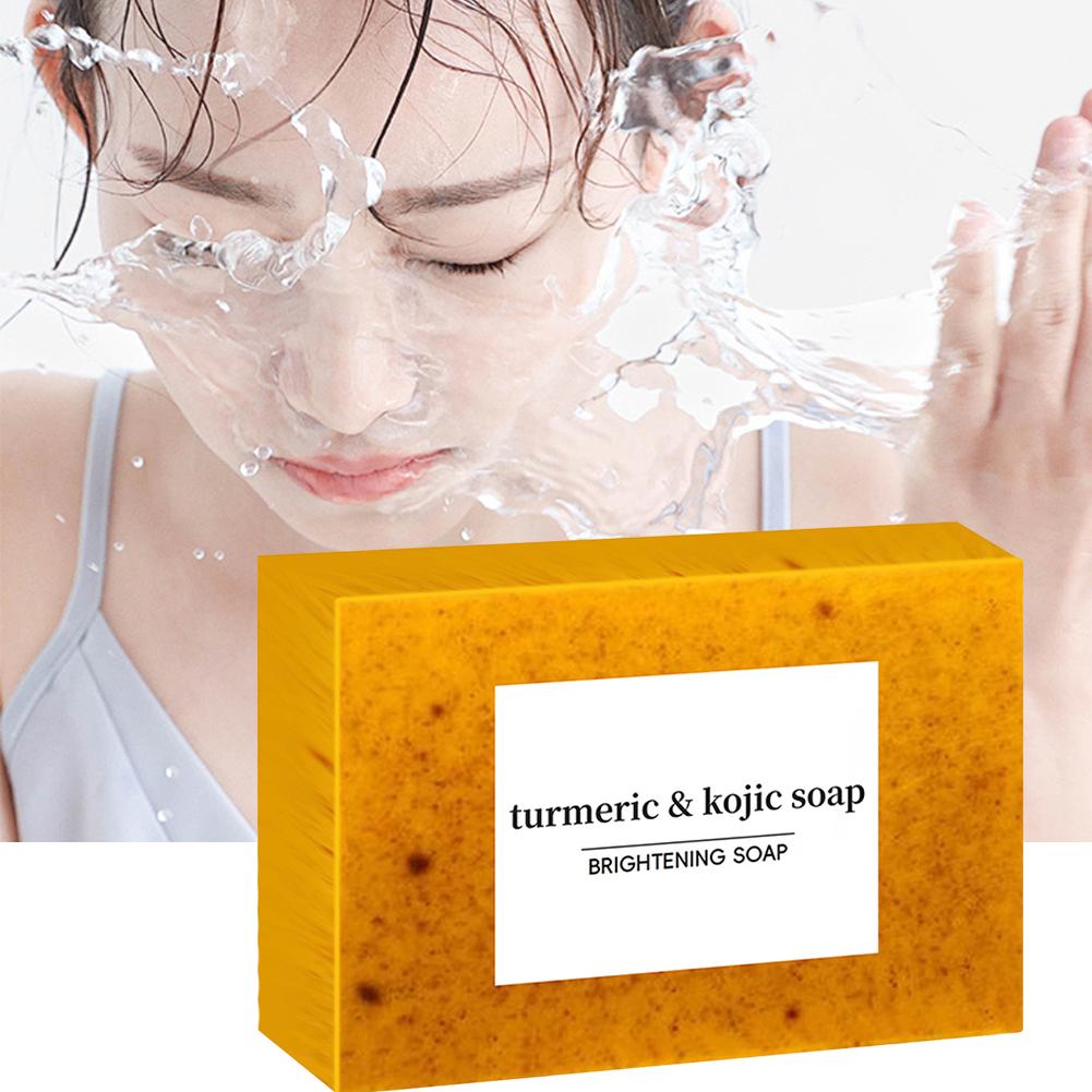 AliExpress 1/3/5Pcs Turmeric Kojic Acid Handmade Soap Scrub for Exfoliation, Moisturizing, Deep Cleansing, Spot Removal, Acne Removal, view 6