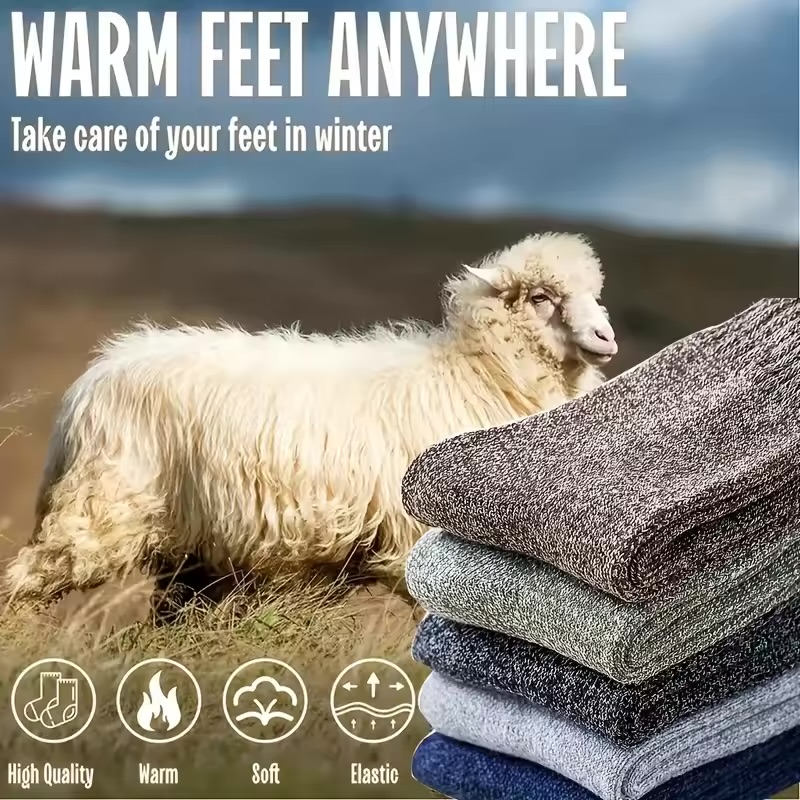 AliExpress 1/3 Pairs Autumn Winter Thick Towel Men's Socks Man's Outdoor Sports Long Socks Cold Resistant Frost Proof Snow Socks For  Gift, view 2