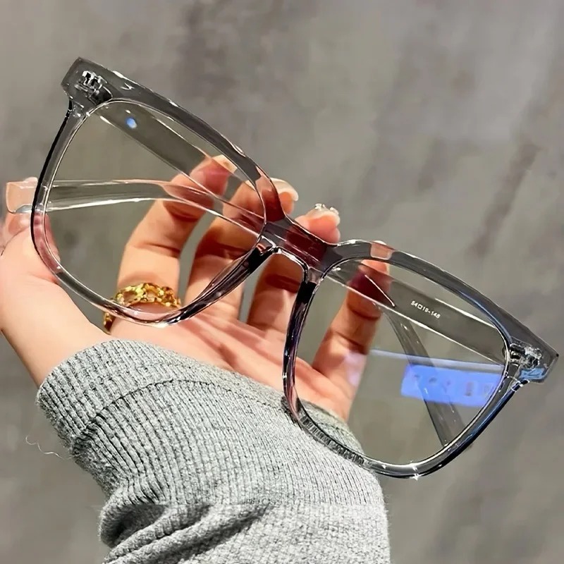 AliExpress 1/3 Pairs of Universal Fashion Glasses Square-framed Glasses Fashionable Campus Style Clear Black Frame Back To School, view 2
