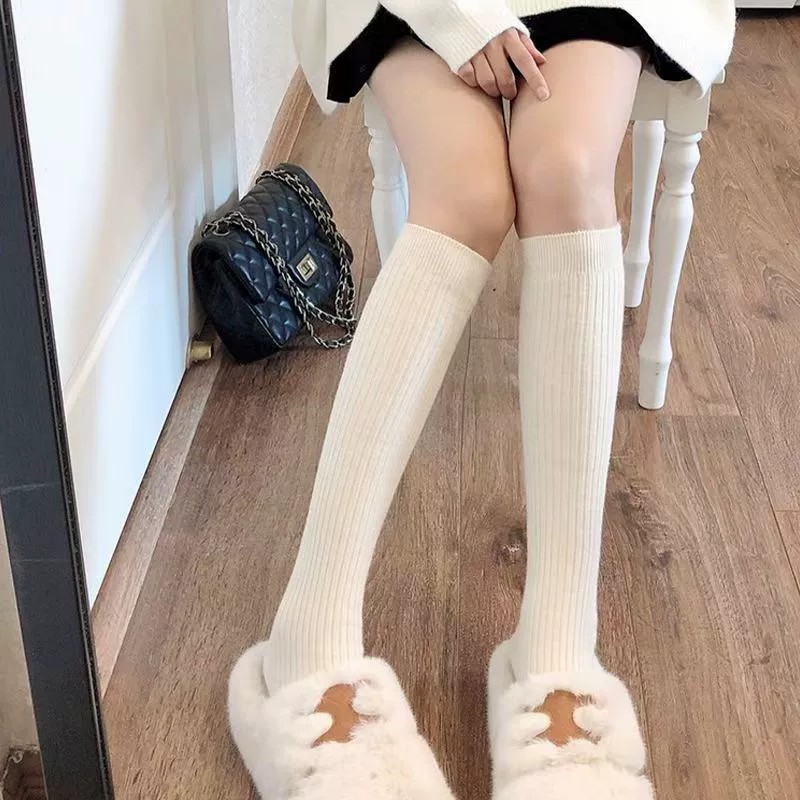 AliExpress 1/3 Pairs Women Solid Color Striped Long Socks Breathable Comfortable in Spring Summer Fashionable Simple Style Casual Socks, view 2