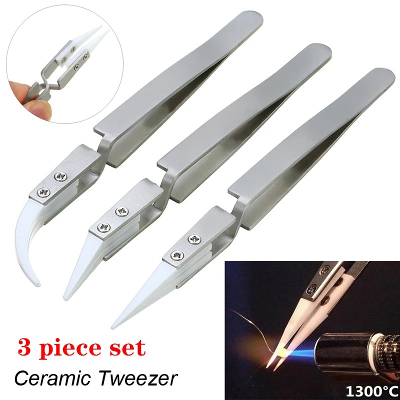 AliExpress Anti-Static Ceramic Soldering Tweezers (1 or 3-Pack)
