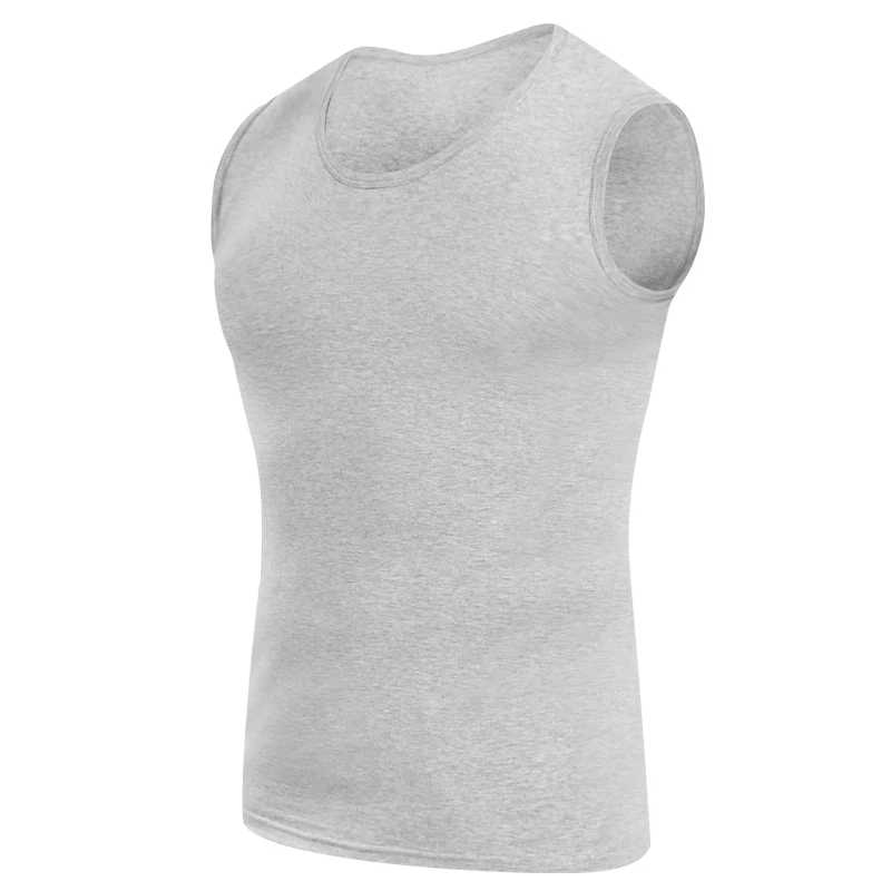 AliExpress 1/3 Piece Men's Tight Sleeveless Cotton Vest With Background Color For Comfortable Exercise And Fitness Sleeveless T-Shirt With, view 2