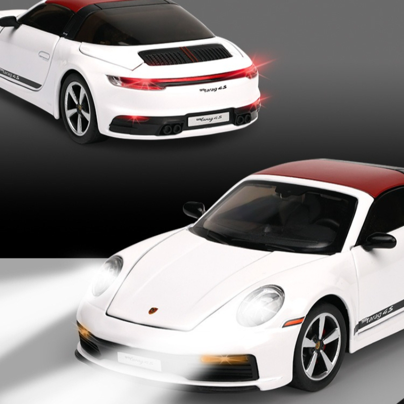 AliExpress 1:32 911 Targa 4S Sports Car Alloy Car Model Simulated Children's Toy Collection Ornaments for Boys Gifts, view 3