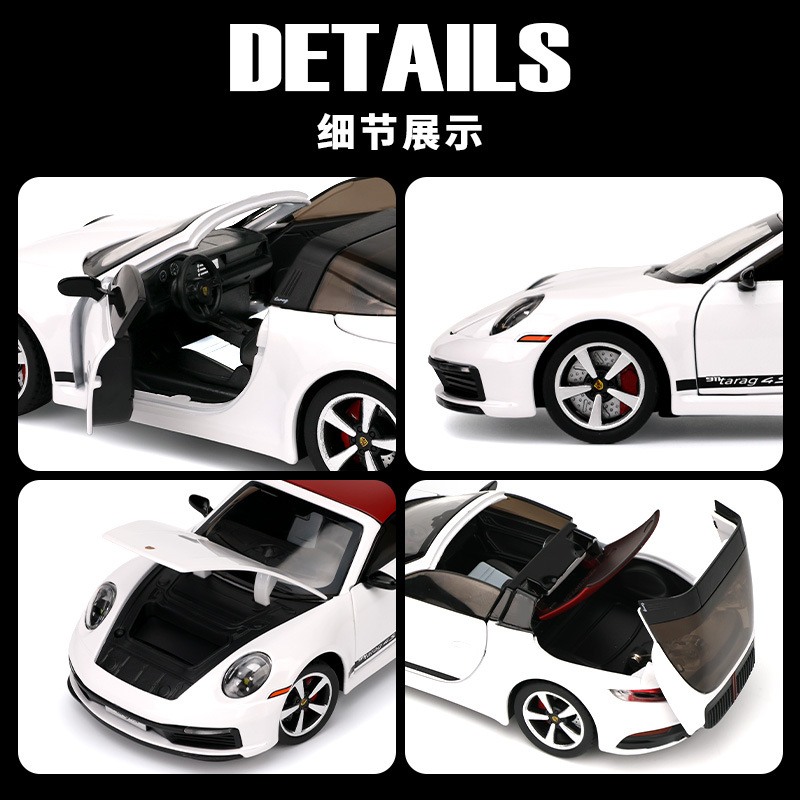 AliExpress 1:32 911 Targa 4S Sports Car Alloy Car Model Simulated Children's Toy Collection Ornaments for Boys Gifts, view 6