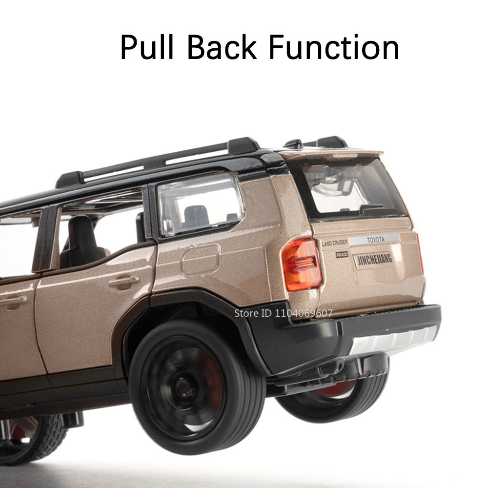 AliExpress 1:32 Prado SUV Car Model Toys Alloy Die-casting Pull Back 6 Doors Opened Sound Light Off-road Vehicle Gifts for Kids Collection, view 4