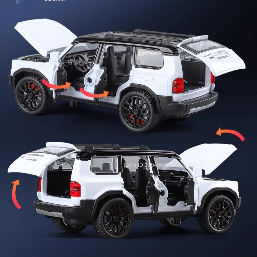 AliExpress 1:32 Prado SUV Car Model Toys Alloy Die-casting Pull Back 6 Doors Opened Sound Light Off-road Vehicle Gifts for Kids Collection, view 5