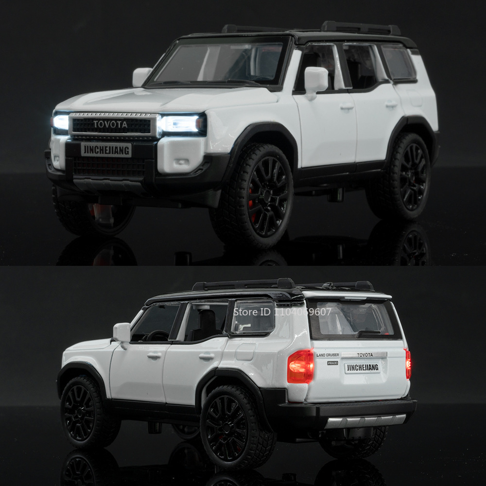 AliExpress 1:32 Prado SUV Car Model Toys Alloy Die-casting Pull Back 6 Doors Opened Sound Light Off-road Vehicle Gifts for Kids Collection, view 6