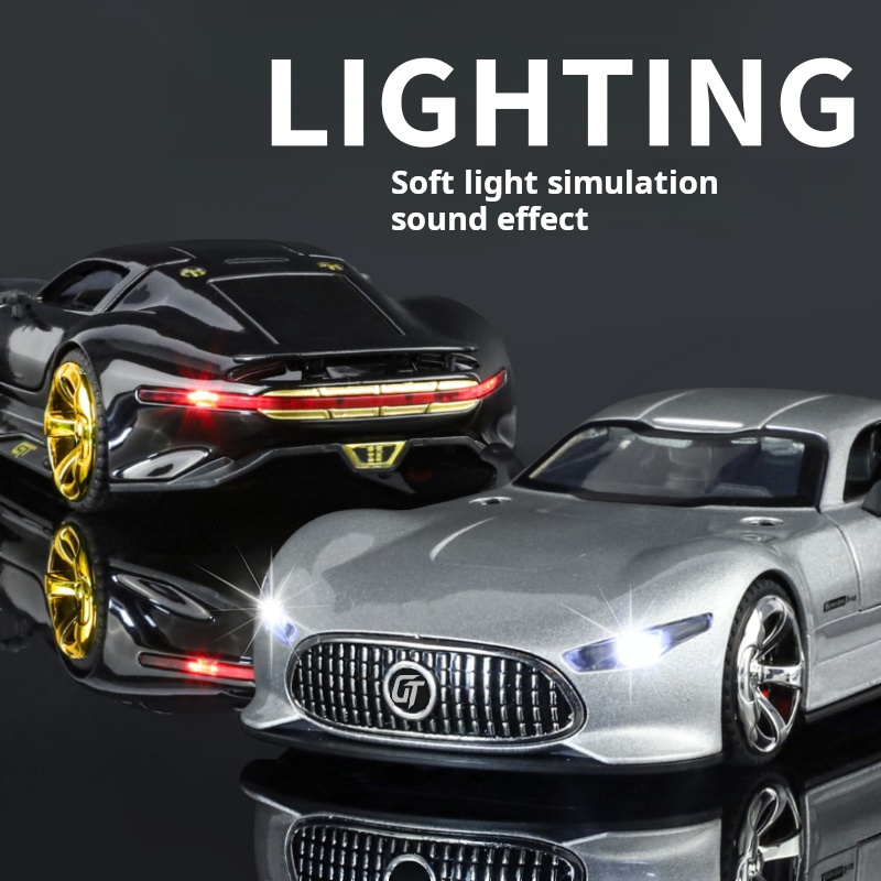 AliExpress 1:32 Visinn GT Alloy Supercar Diecast Metal Model Fast Furious Vehicle Sound Light Collection Kid Toy Gifts Interior Decoration, view 3
