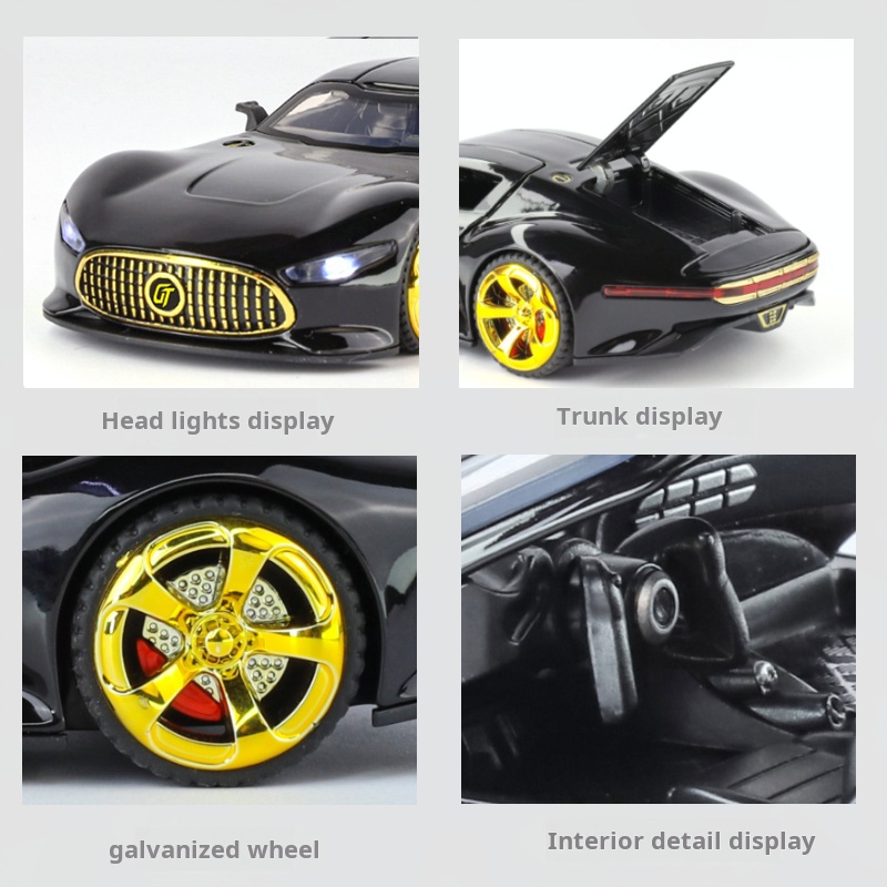 AliExpress 1:32 Visinn GT Alloy Supercar Diecast Metal Model Fast Furious Vehicle Sound Light Collection Kid Toy Gifts Interior Decoration, view 6