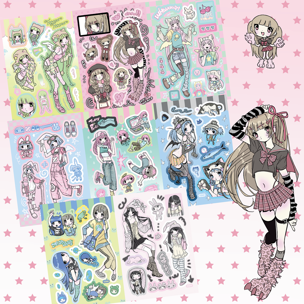 AliExpress 1/32PCS Korean New Domi Sticker Book Inner Pages Cute Girl Stickers Hand Account Notebook Diary Scrapbook DIY Decorative Sticker, view 2