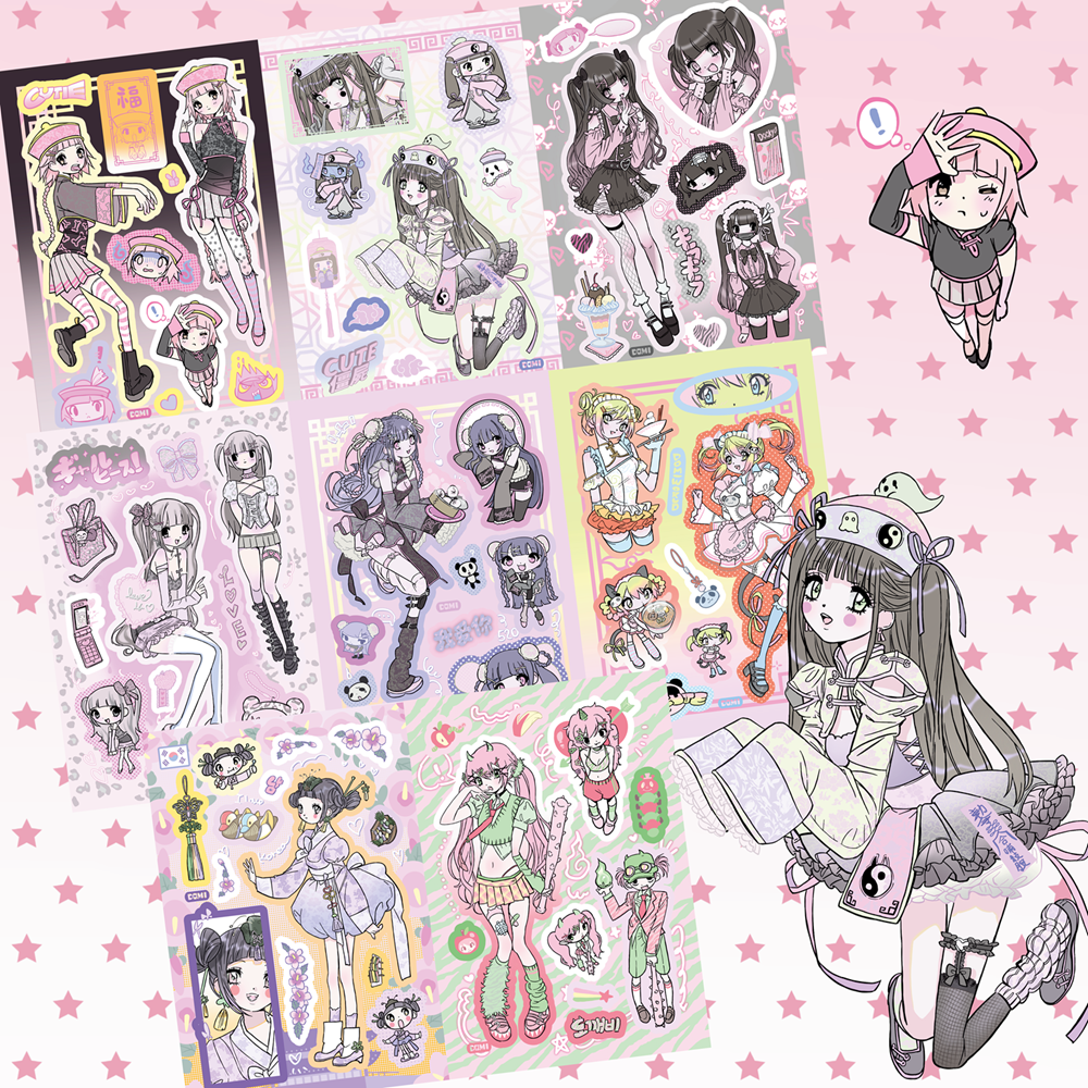 AliExpress 1/32PCS Korean New Domi Sticker Book Inner Pages Cute Girl Stickers Hand Account Notebook Diary Scrapbook DIY Decorative Sticker, view 3