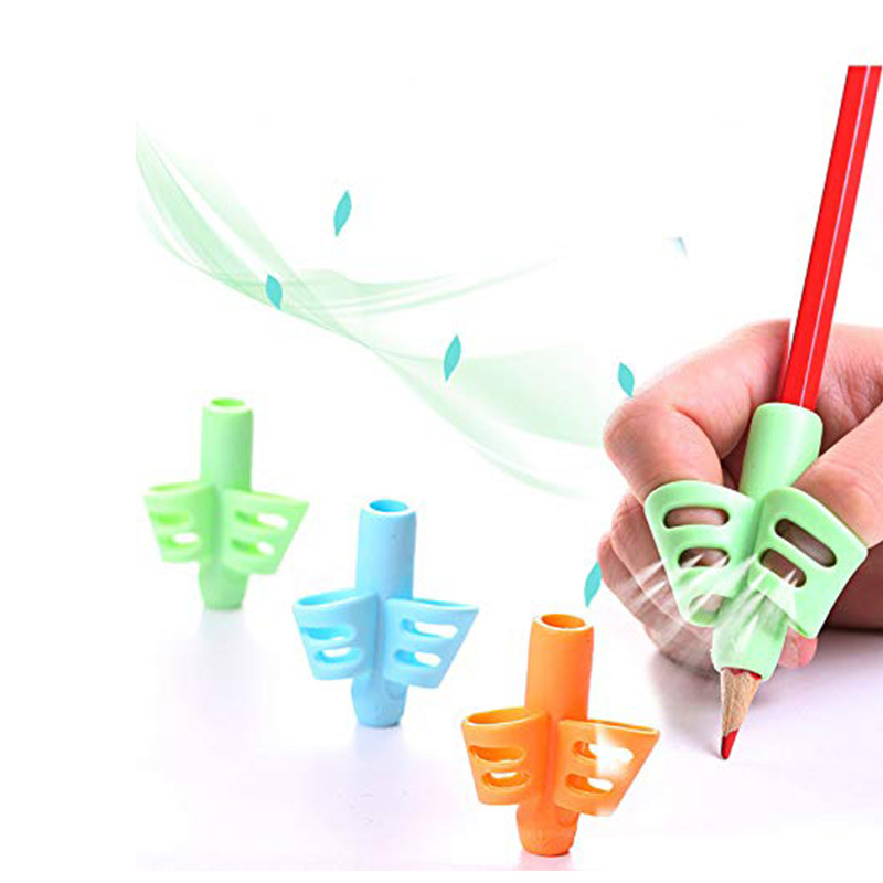 AliExpress 1/3pcs Children Writing Pencil Pan Holder Kids Learning Practise Silicone Pen Aid Grip Posture Correction Device for Students, view 5