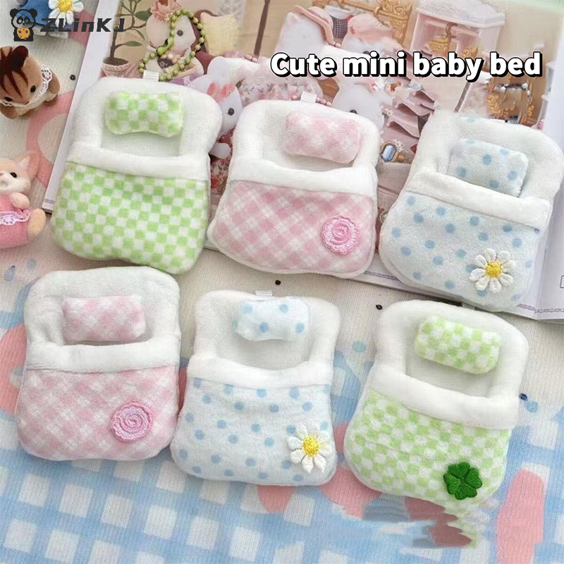 AliExpress ▶1/3Pcs Cute Plush Four-leaf Clover Doll Bed 8*6*1CM Soft Sleeping Bag Mini Doll Room Decoration Furniture Doll Accessories, view 3