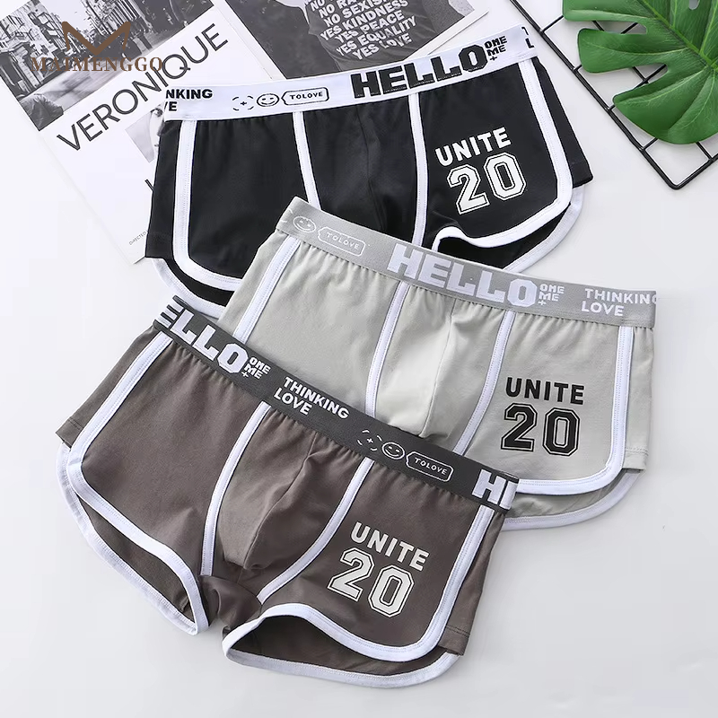 AliExpress 1/3pcs Men Underwear Sports Boxer Shorts Cotton Solid Color Sexy Panties Fashion Breathable Comfortable Underpants Man U Convex